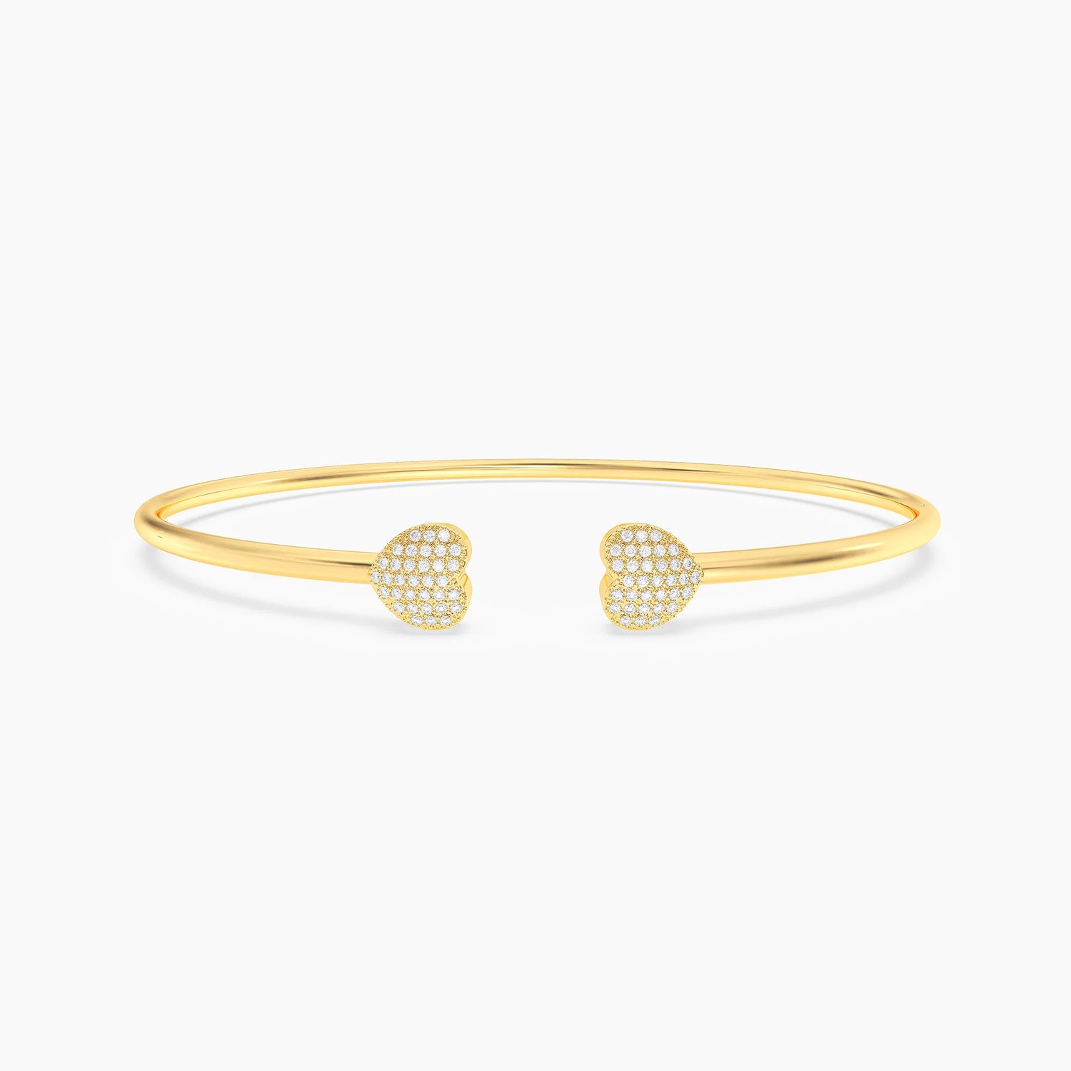 Twin Hearts Cuff Bracelet Gold