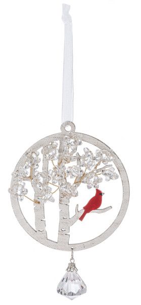 Cardinal in Birch Tree Ornament