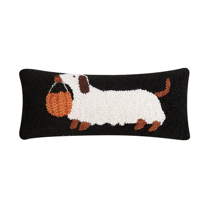 Halloween Dachshund Hook Pillow 12x5”