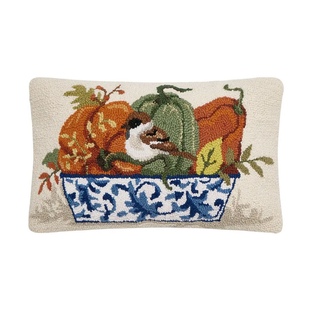 Fall Chinoiserie Pumpkins Hook Pillow 12x20”