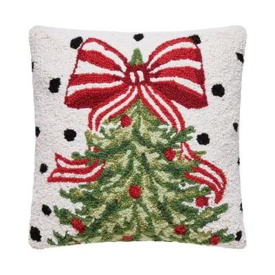 Polka Tree Hook Pillow 16x16"