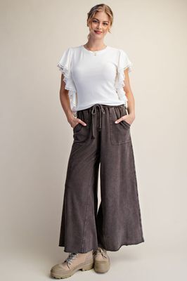 Washed Terry Knit Wide Pants - 5 colors