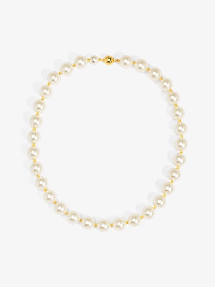 14mm Pearl Beaded Magnet Short Necklace