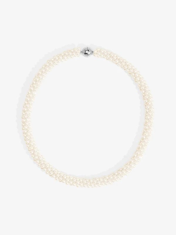 Braided Pearl Collar Necklace