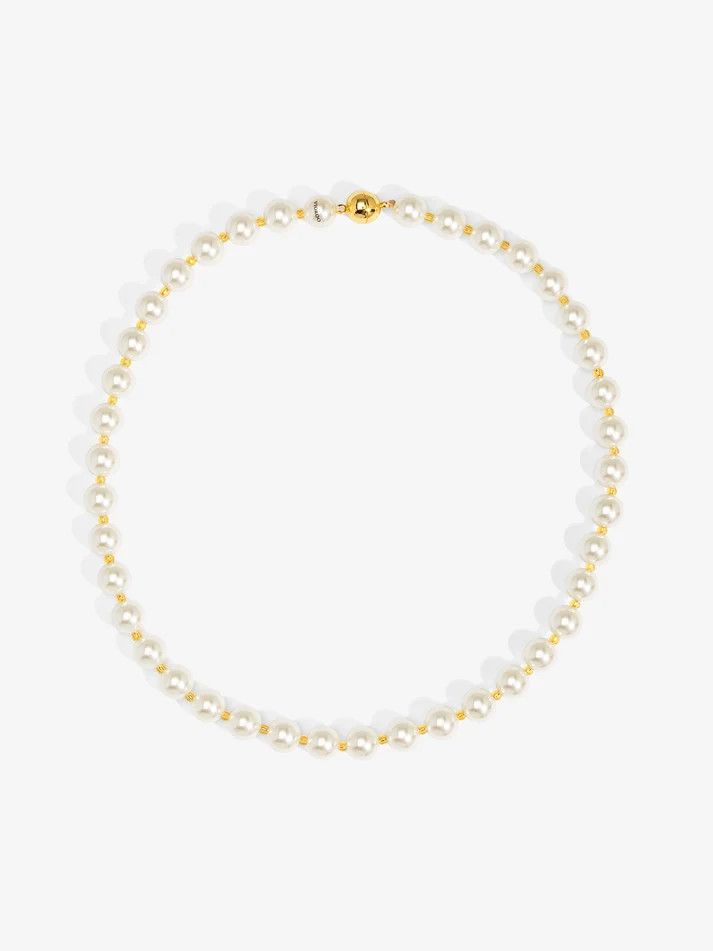 10mm Pearl Beaded Magnet Short Necklace
