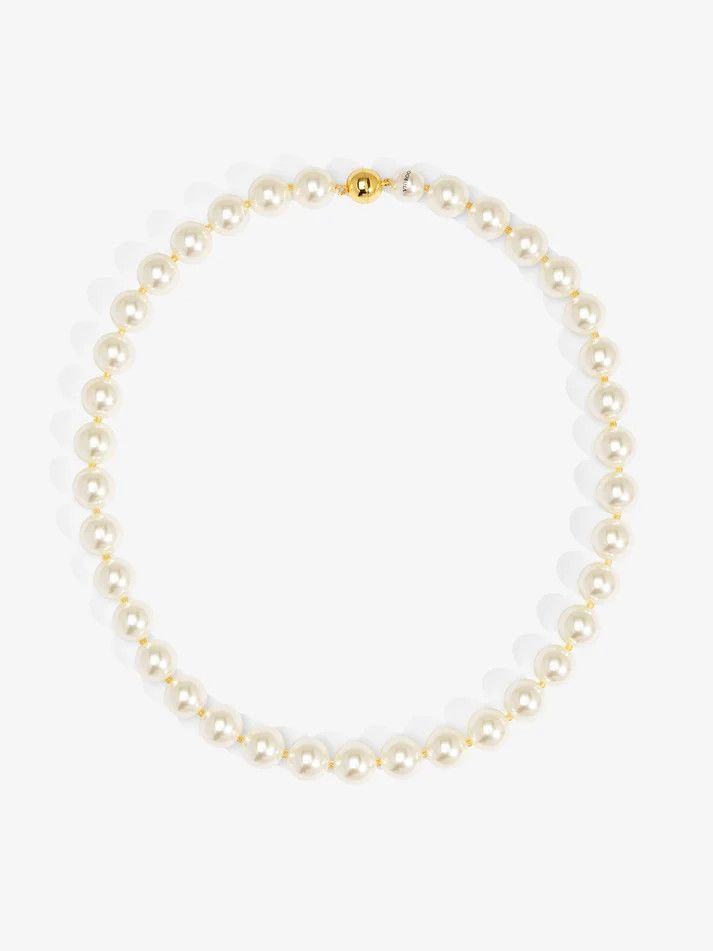 12mm Pearl Beaded Magnet Short Necklace