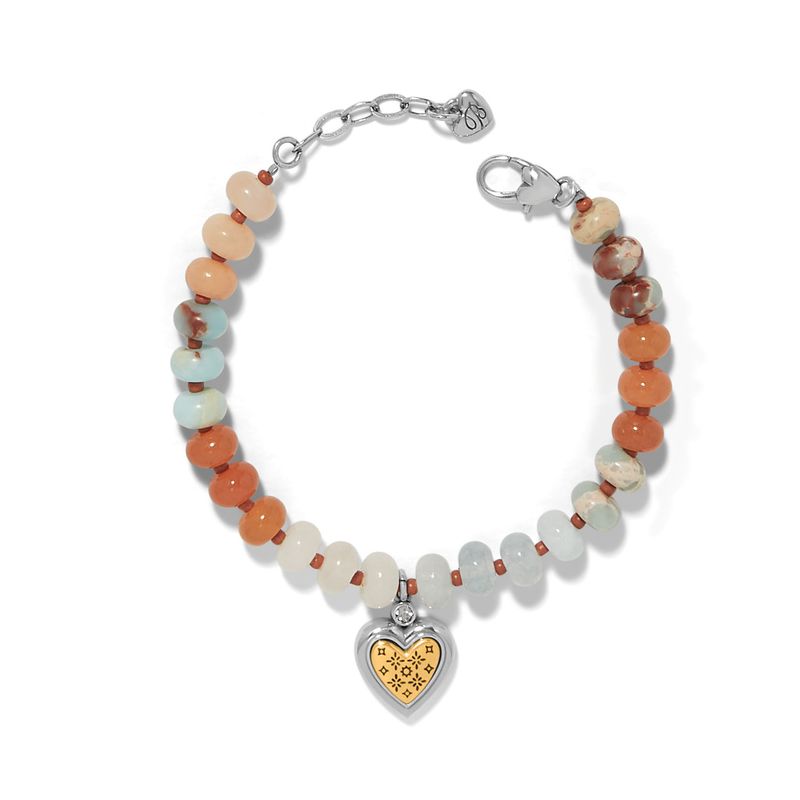 Mosaic Two Tone Heart Bead Bracelet