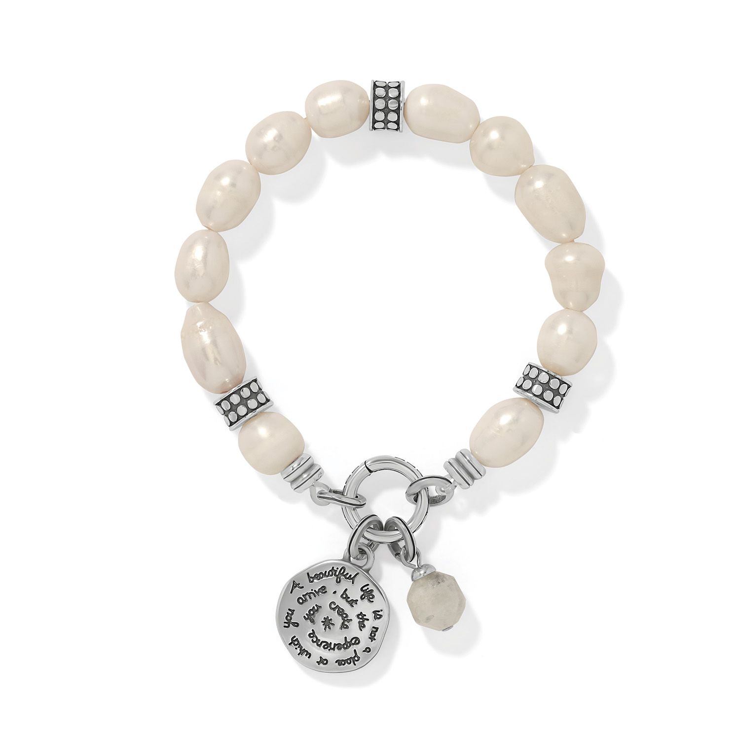 Token Pearl Stretch Charm Bracelet