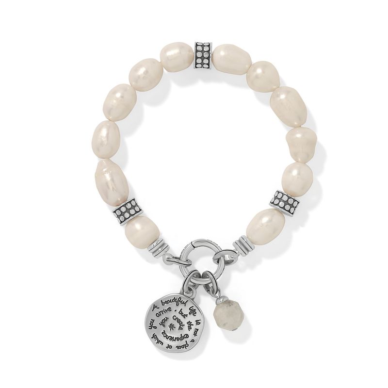 Token Pearl Stretch Charm Bracelet