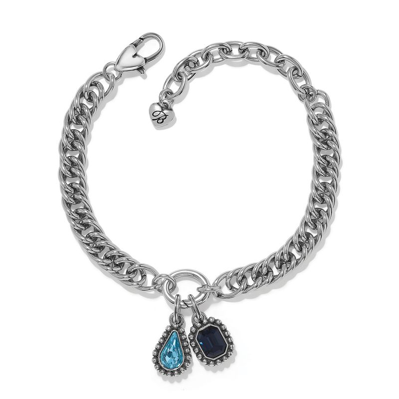 Twinkle Luxe Charm Link Blue Bracelet
