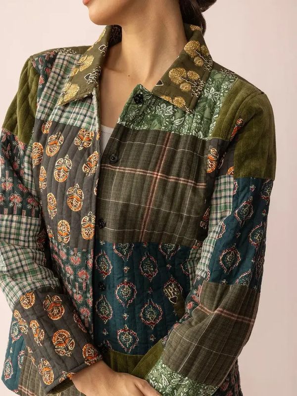 Meadow Folk Quilted Jacket - Dusty Green