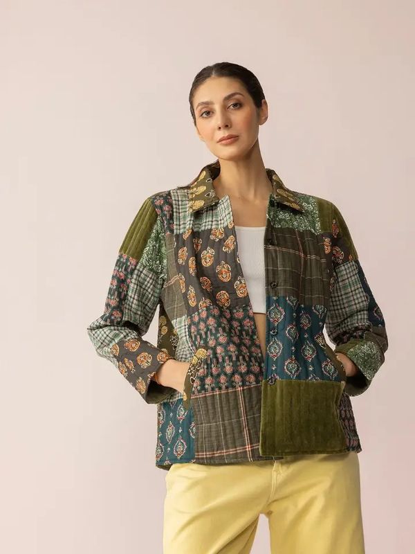 Meadow Folk Quilted Jacket - Dusty Green