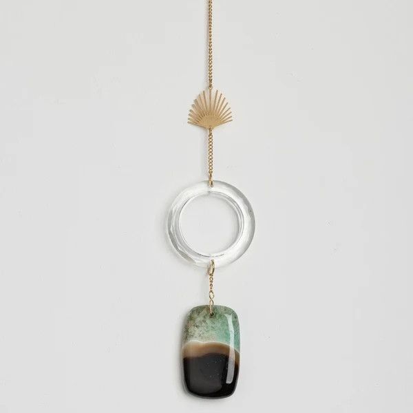 Stone Suncatcher Sun Rays/Black/Blue Agate