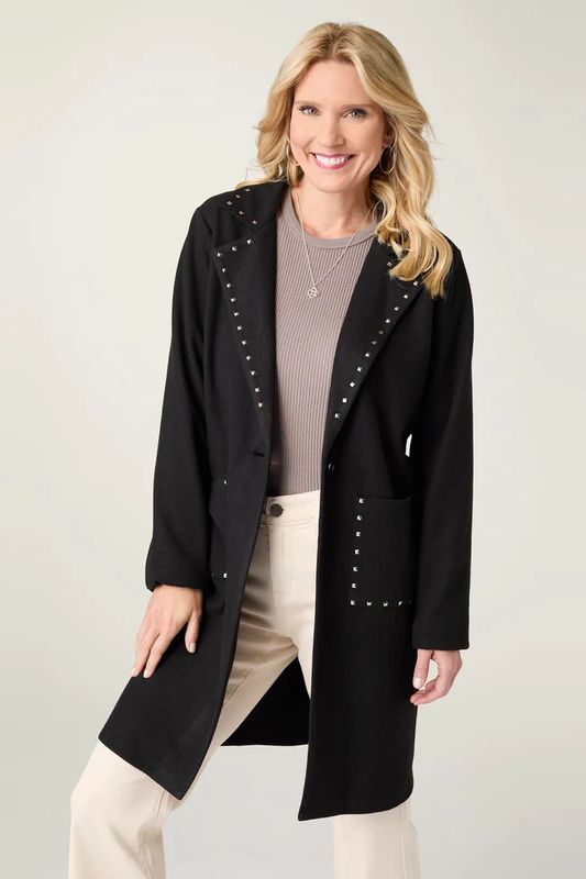 Anice LightWeight Brushed Cardigan With Rivet Detail