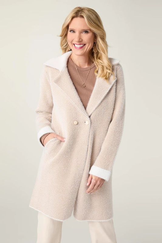 Ester Brushed Chevron Long Cardigan