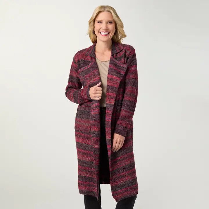 Earthen Long Open Cardigan Pockets, Size: XS