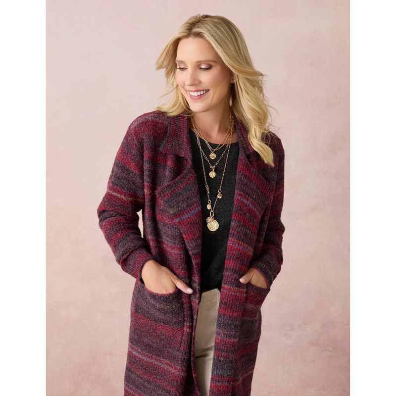 Earthen Long Open Cardigan Pockets