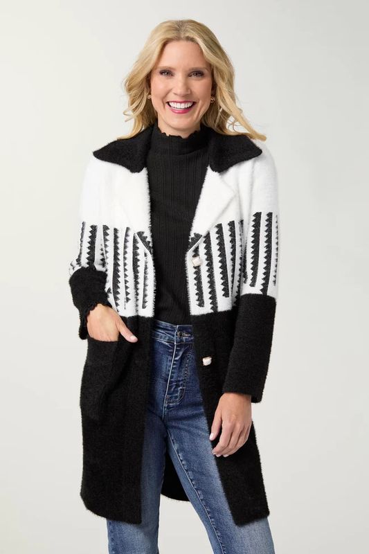 Perugia Brushed Two Tone Long Cardigan