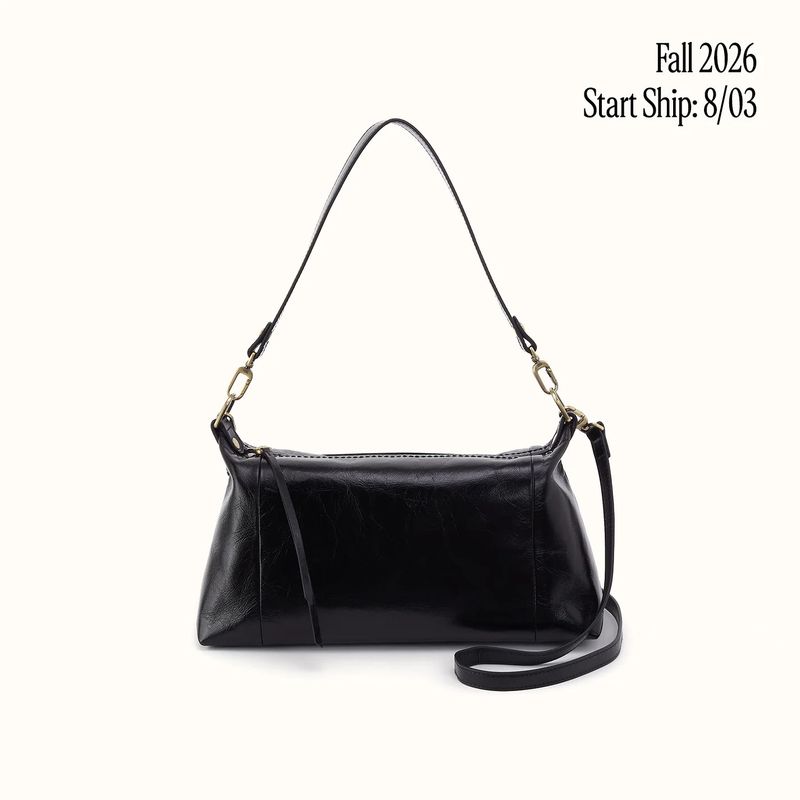 Darcy Shoulder Bag Black Polished Leather