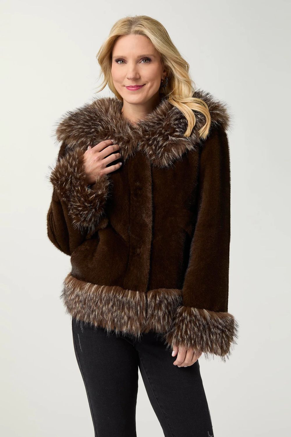 Laurette Faux Fur Jacket, Size: XS