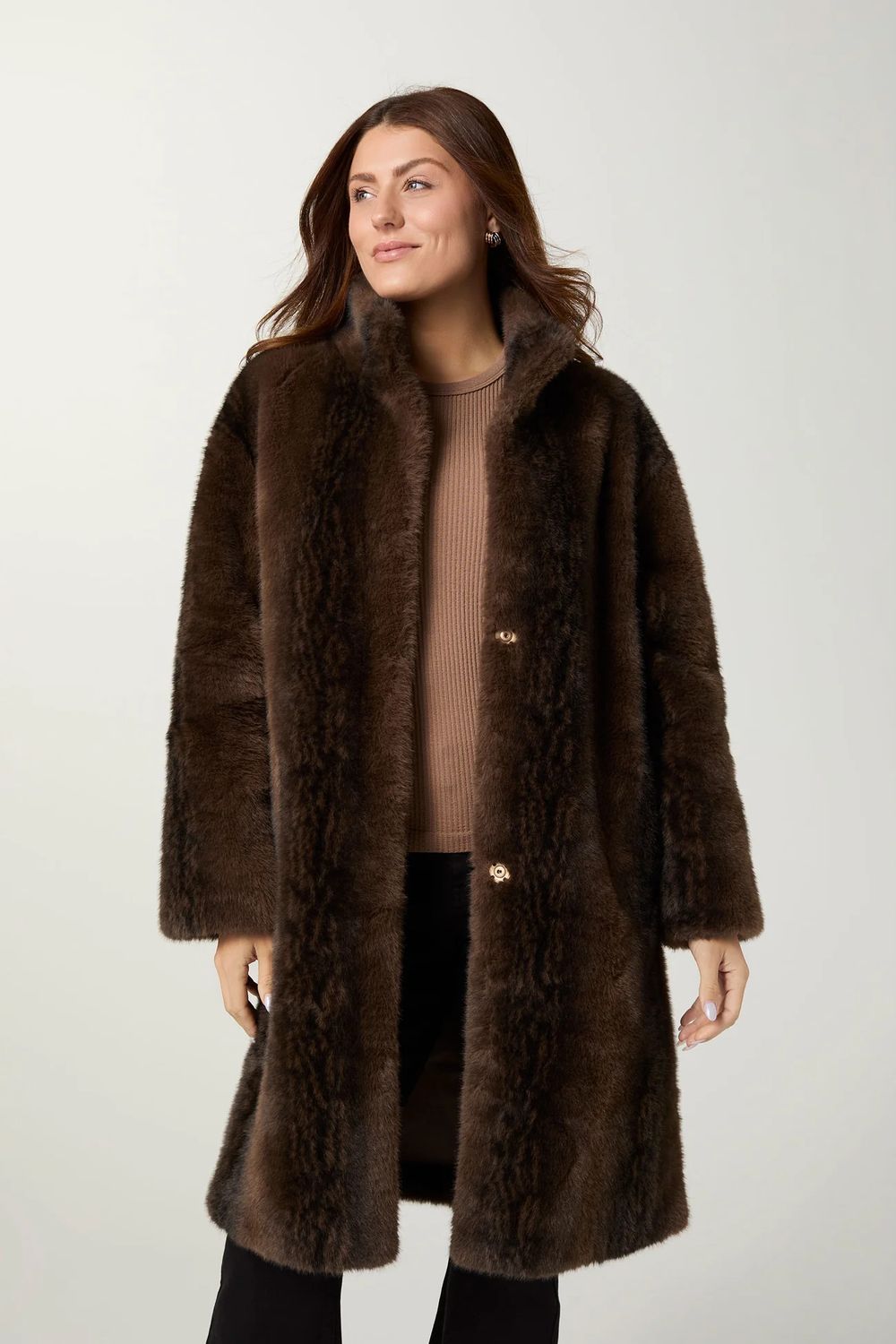 Chamonix Faux Fur Coat, Size: XS
