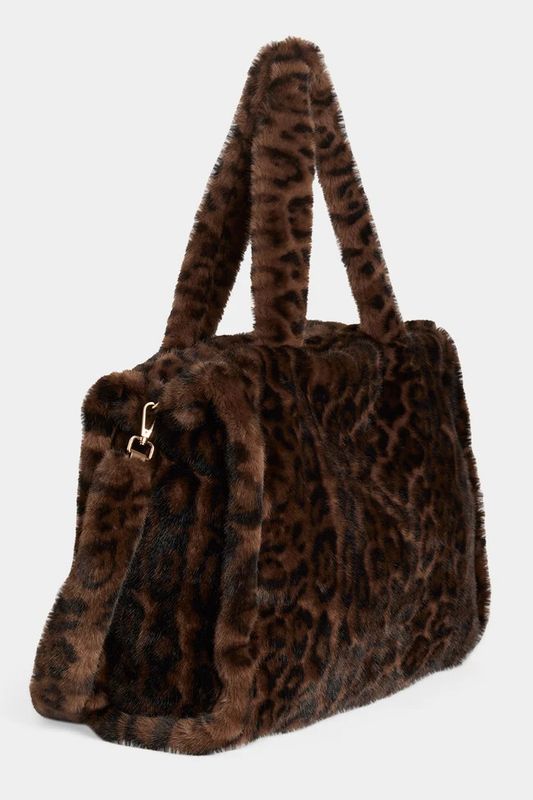 Brooke Faux Fur Leopard Large Tote