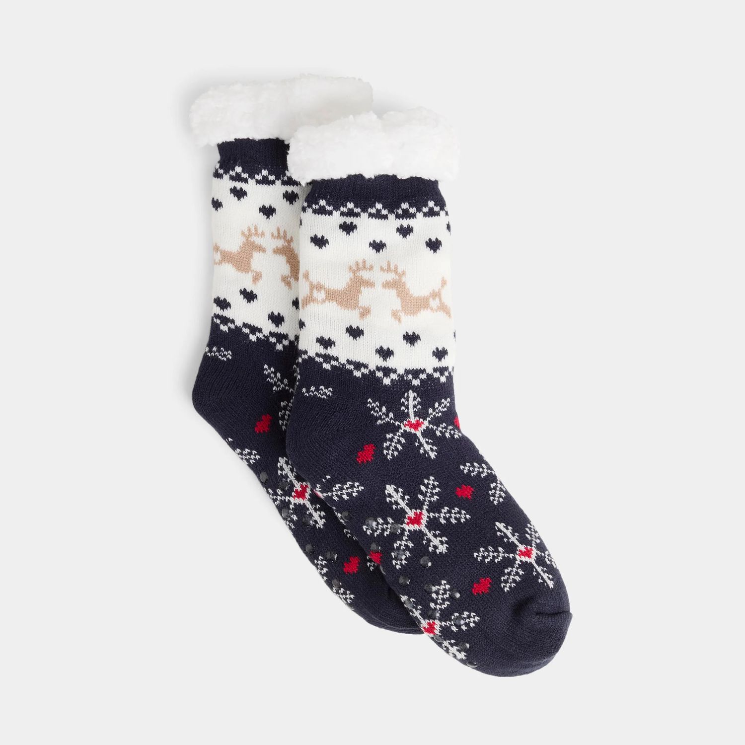 Holiday Dreaming Slipper Socks Reindeer
