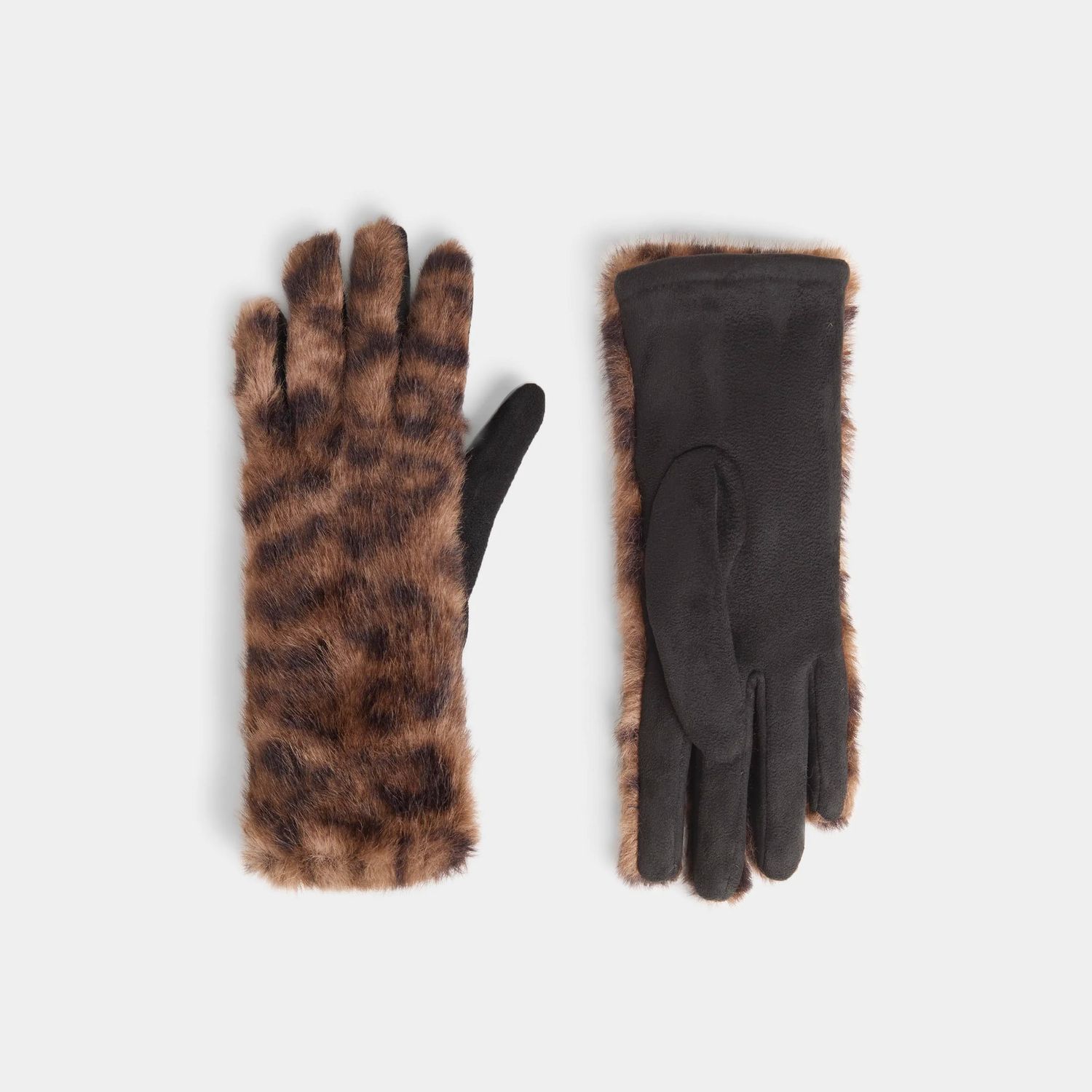 Animal Print Touchscreen Gloves - 3 colors, Color: Brown