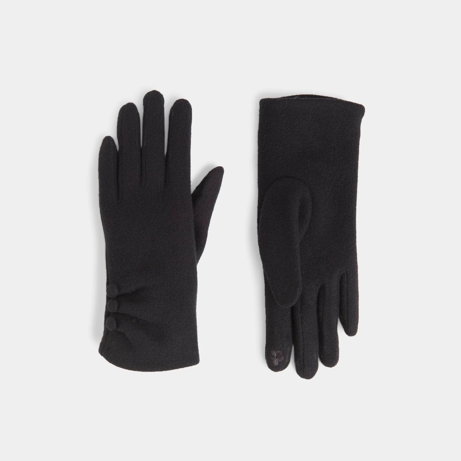 Chic Button Detail Touchscreen Gloves 4 Colors, Color: Black