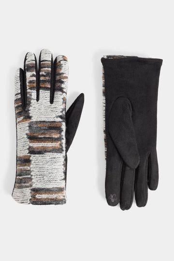 Felt Checker Touchscreen Gloves - 2 colors, Color: Black/White