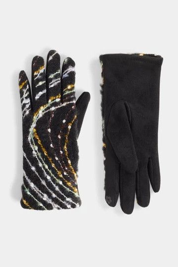 Felt Line Touchscreen Gloves - 3 colors, Color: Black