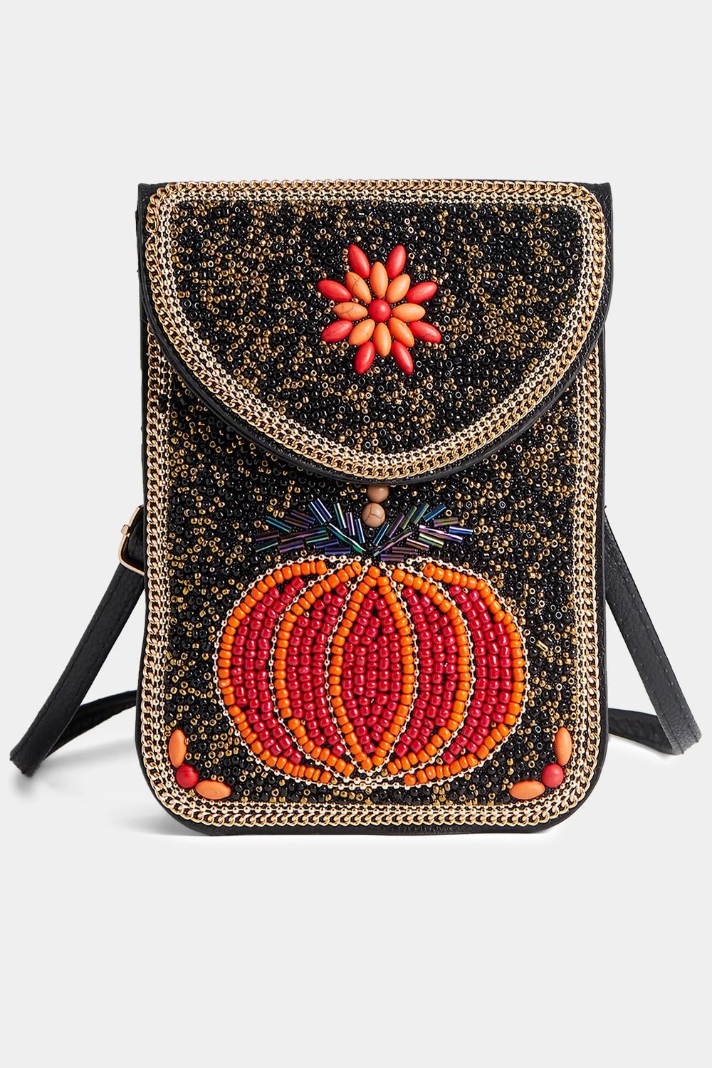 Artisan Beaded Crossbody Pumpkin