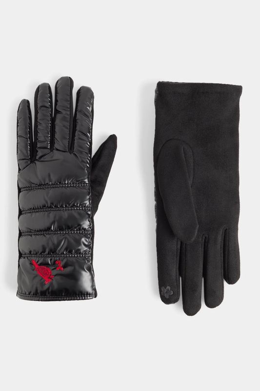 Embroidered Cardinal Touchscreen Gloves Black