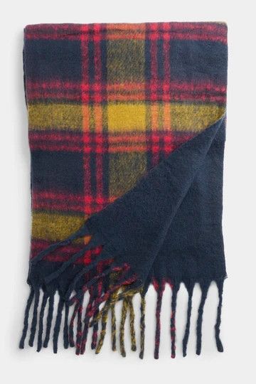 Blair Oblong Scarf - 3 colors, Color: Red/Navy