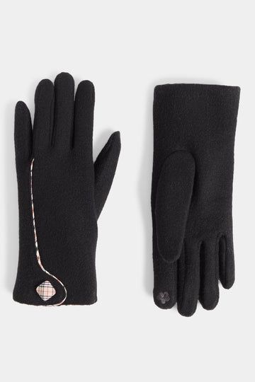 Touch of Plaid Touchscreen Gloves - 3 colors, Color: Black