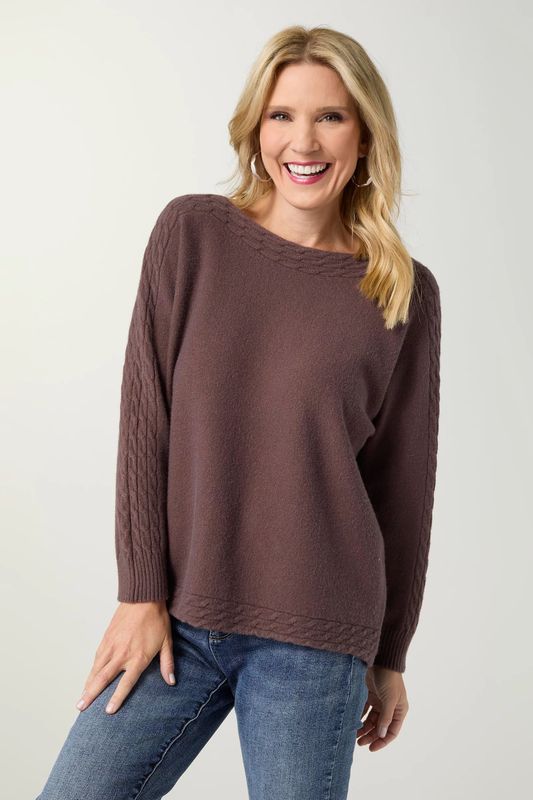 Heavenly-Luxe Cable Knit Dolman Sweater