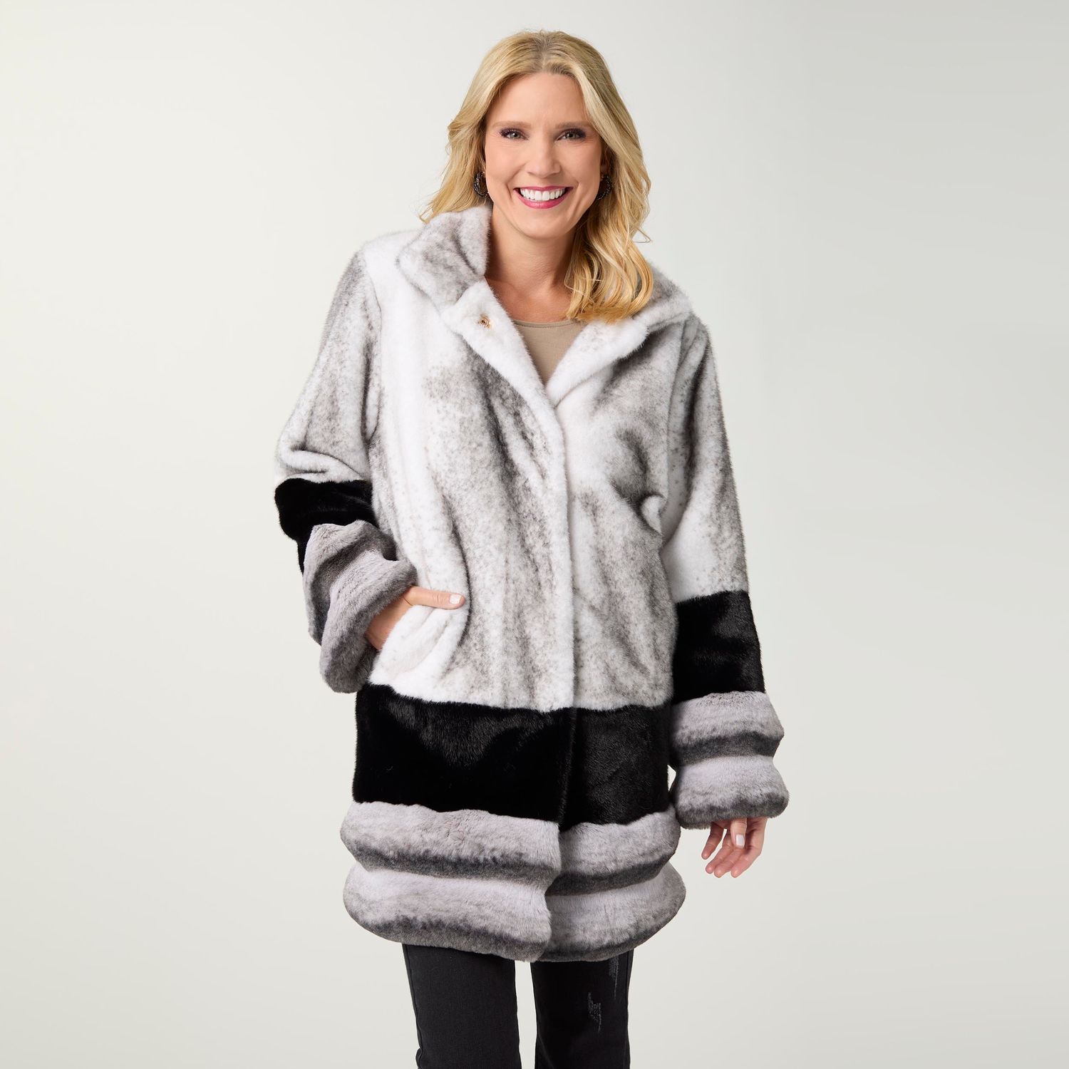 Fantasia Faux Fur Speckled Coat