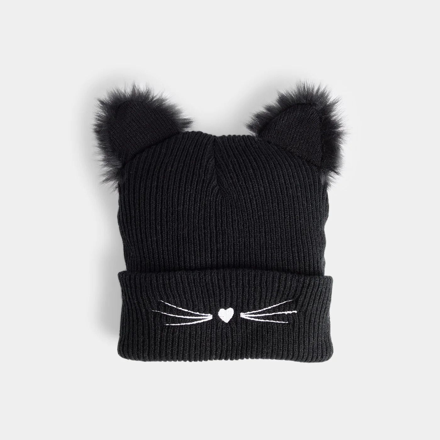 Kitty Ears Knit Hat - Black