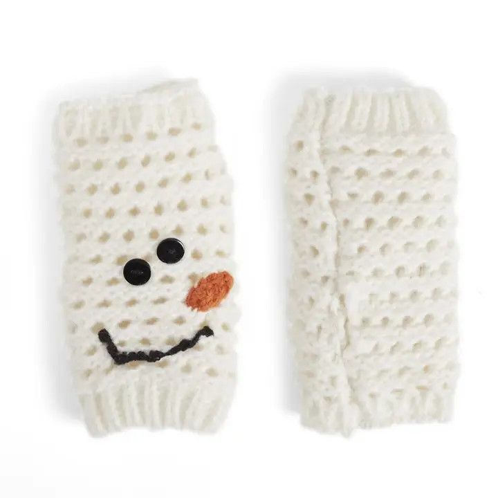Frosty Snowman Fingerless Gloves
