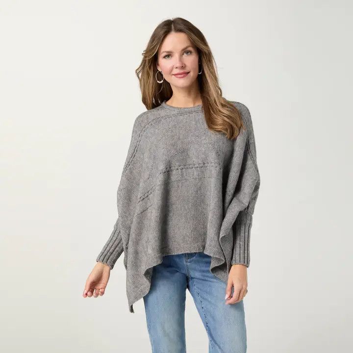 Caspia Poncho w/Cable Knit Design
