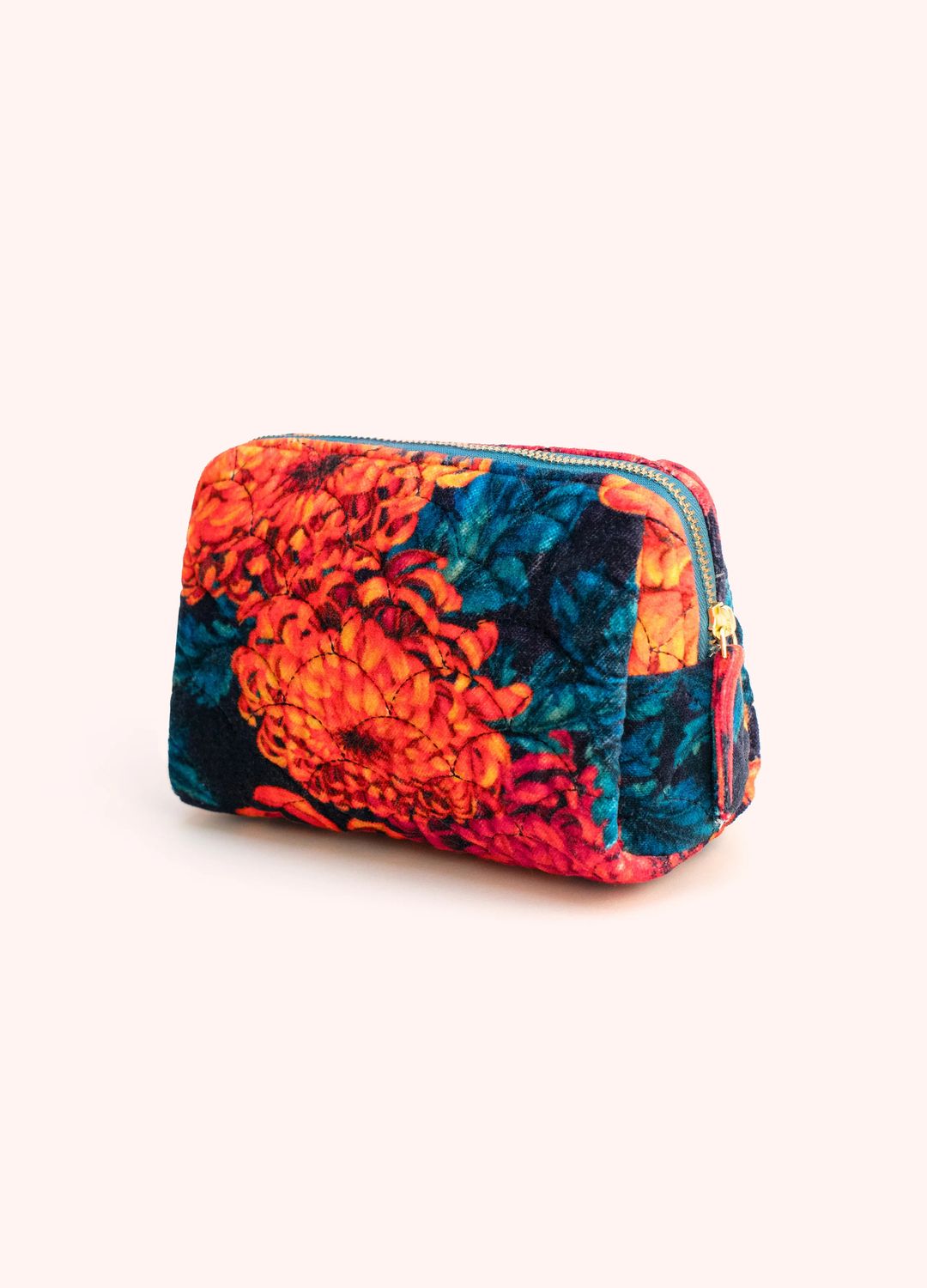 Chrysanthemum Quilted Velvet Vanity Bag