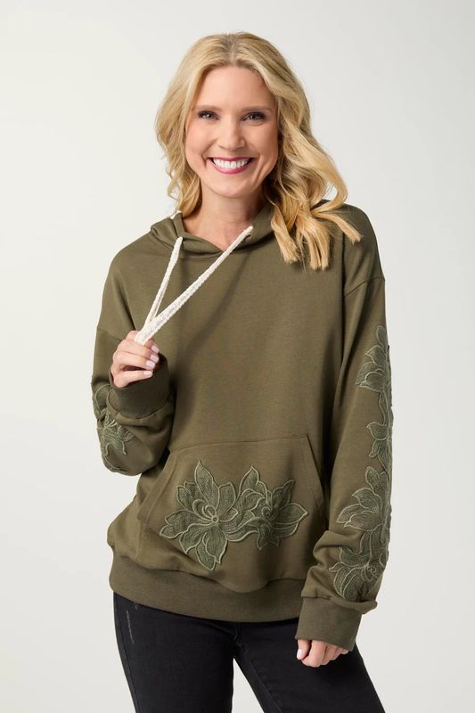 Trapani Hooded Sweatshirt with Raised Embroidery