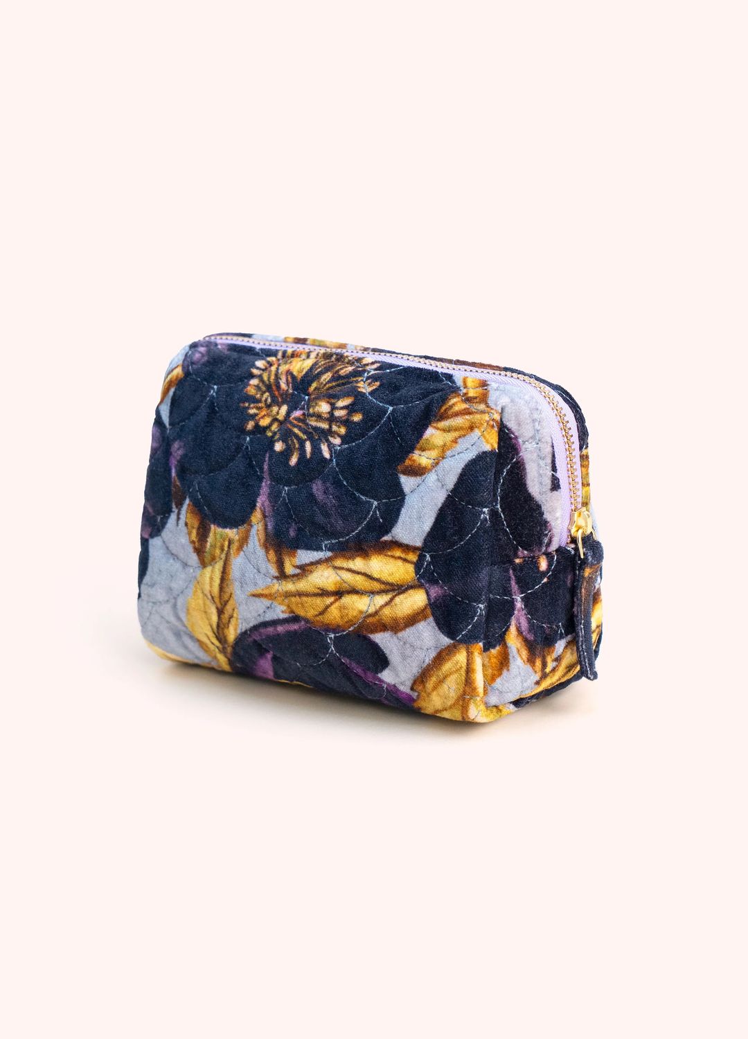 Hellebore Quilted Velvet Vanity Bag