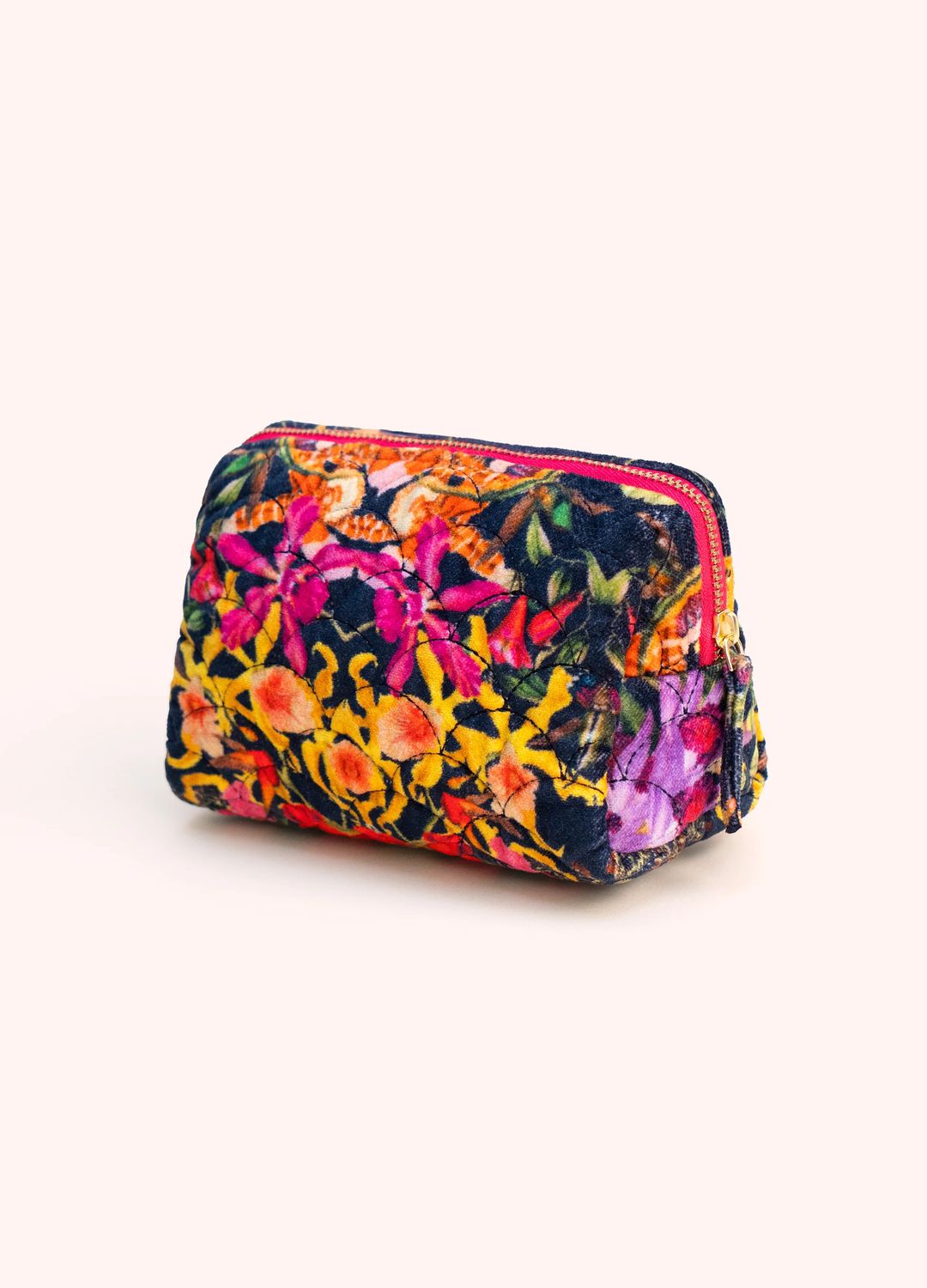 Botanical Kaleidoscope Quilted Velvet Vanity Bag
