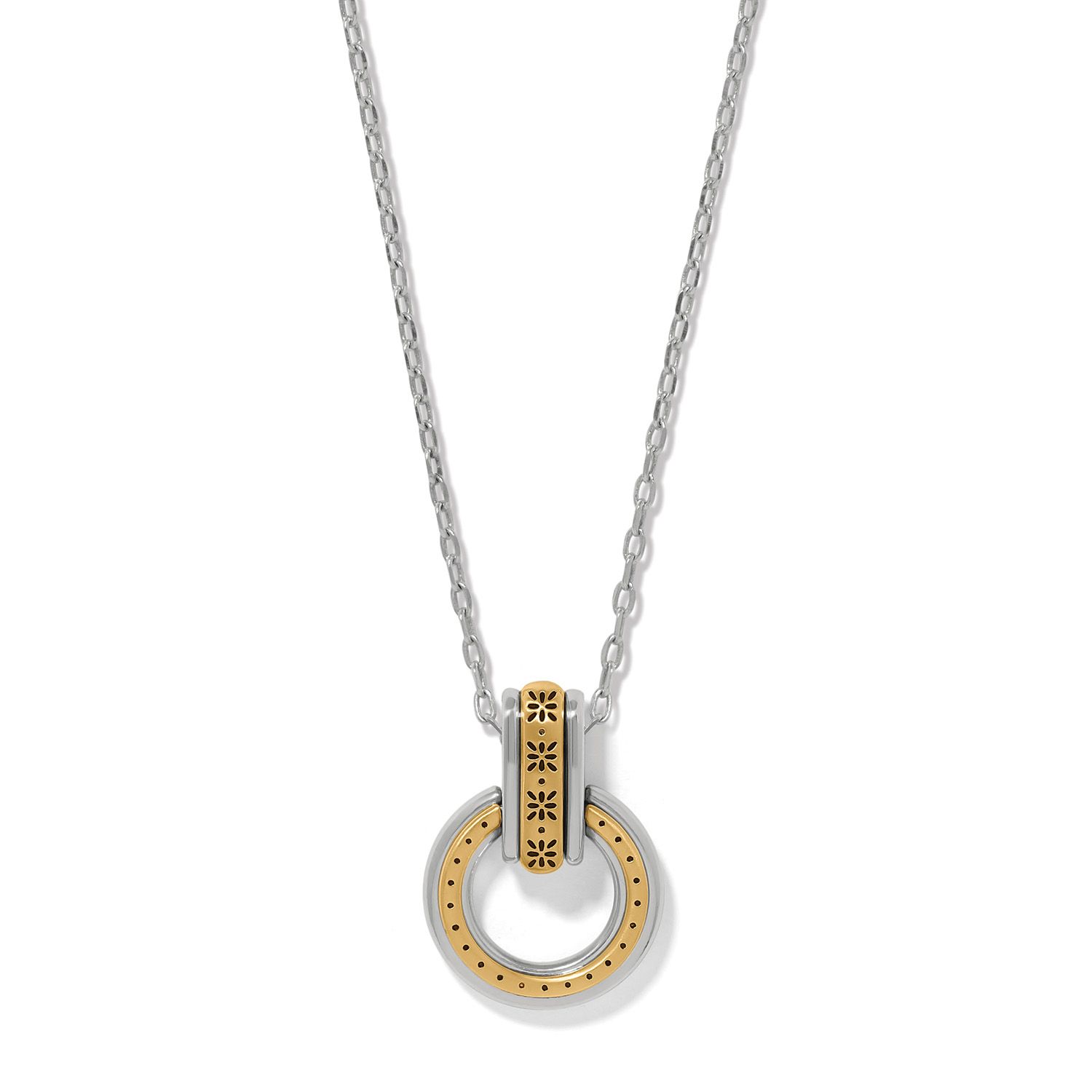 Mosaic Two Tone Link Ring Necklace