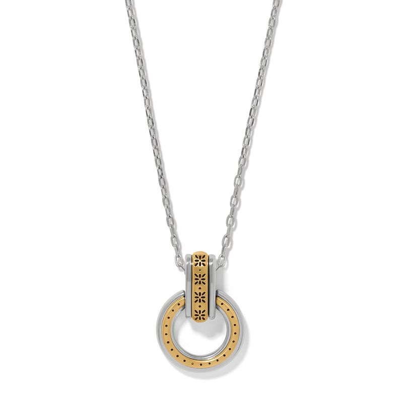 Mosaic Two Tone Link Ring Necklace