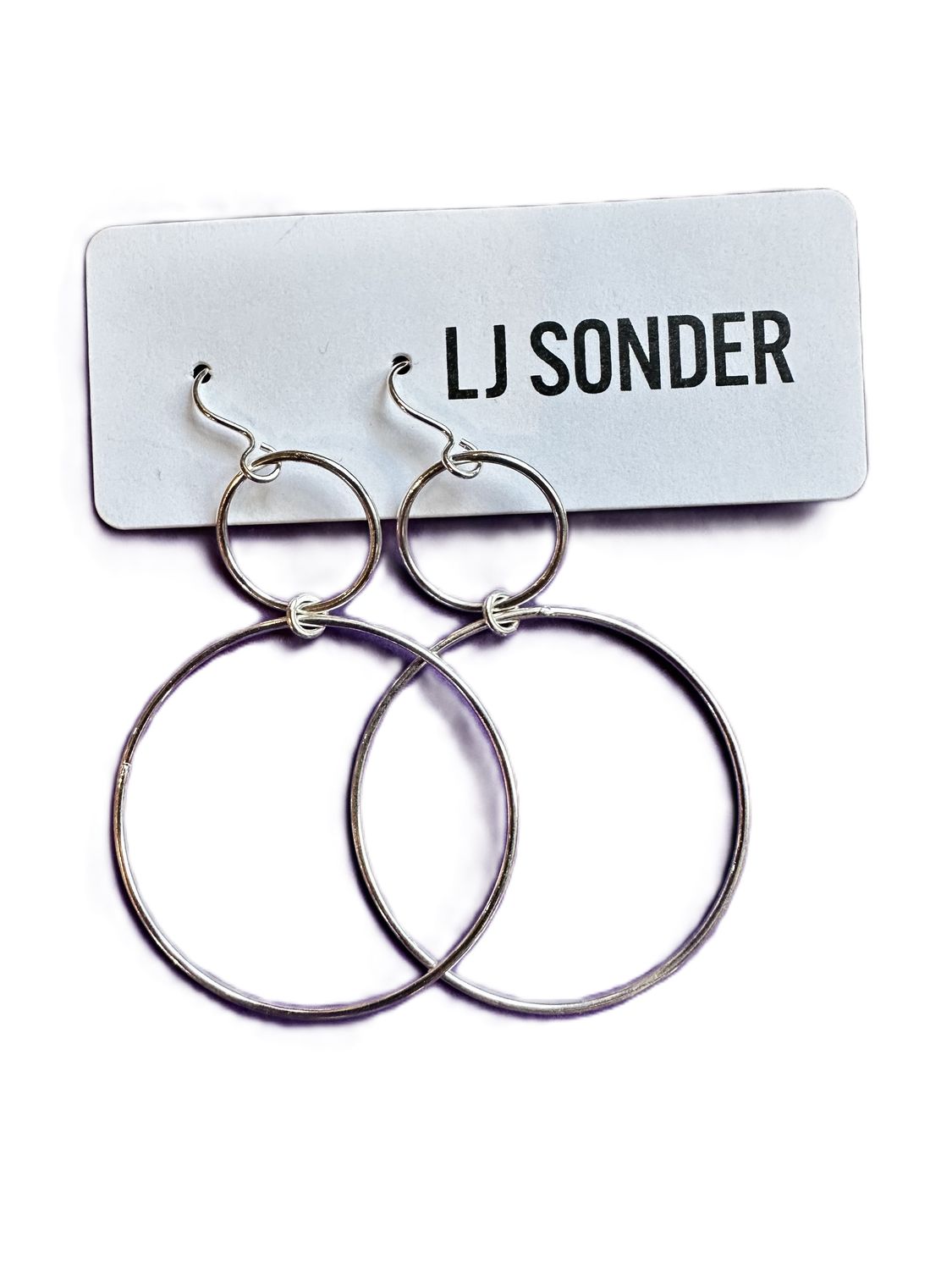 Duo Hoop Earrings, Color: Silver