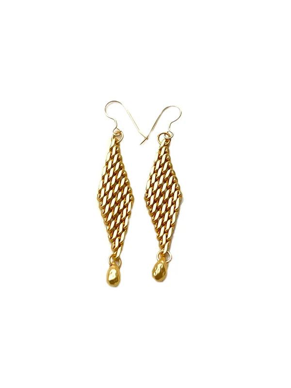 Flapper Earrings Small, Color: All Gold