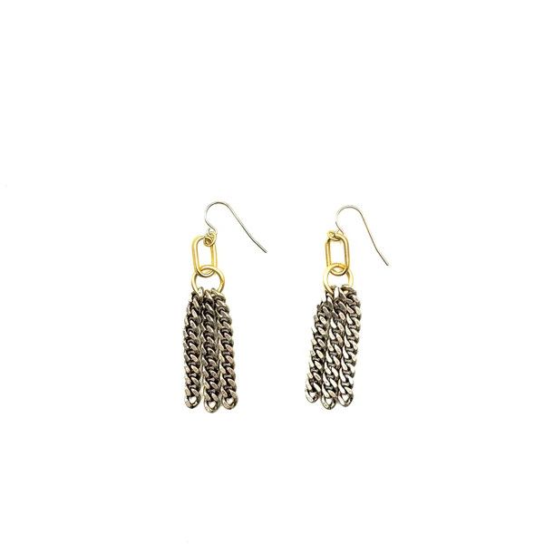 Suki Earrings, Color: Gold/Silver Tassels