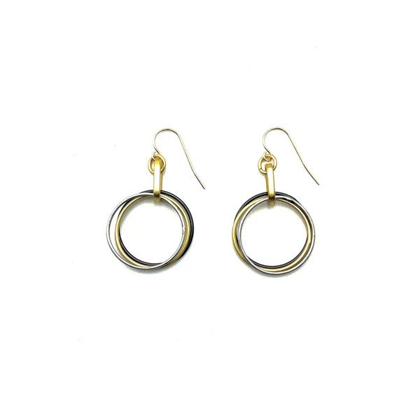 Zola Earrings Gold w/Silver Rings